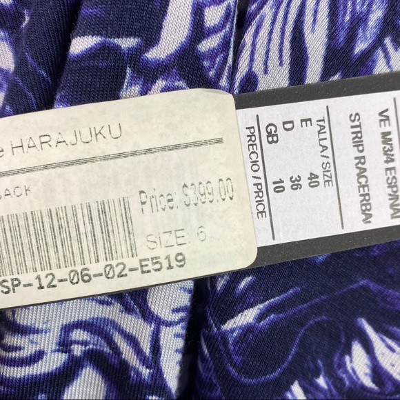 Isabel De Pedro Fitted Racerback Stretch Blue Sz 6 - Picture 6 of 6